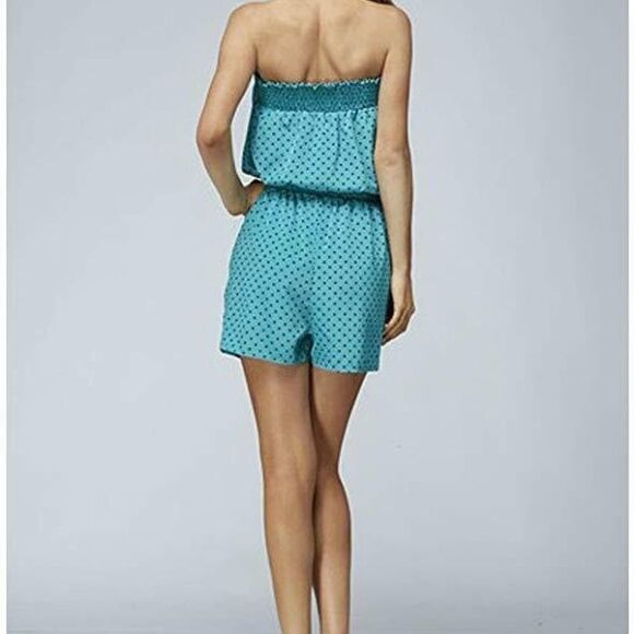 Polka Dot Design Sleeveless Woven Romper Pockets MADE IN U.S.A - Picture 3 of 3